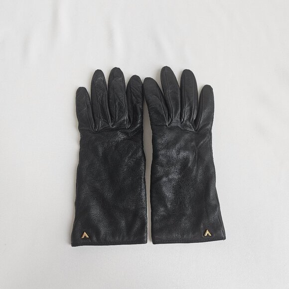 Louis Vuitton womens black leather gloves - Picture 1 of 4